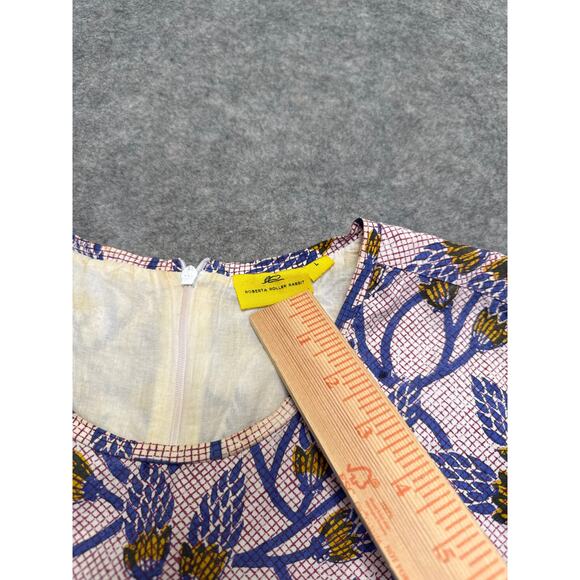 Roberta Roller Rabbit size L Fabiola Dress Purple Leaf Pattern *See Disc&Photo* - Picture 5 of 7